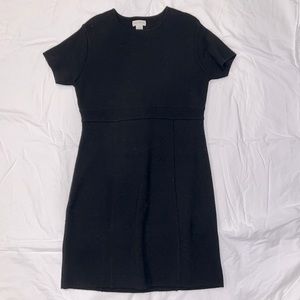 Black Ann Taylor Wool Short Sleeve Dress